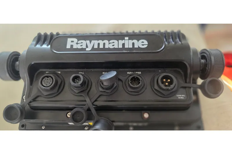 Slide: The Image of Raymarine marine electronics panel on a 2001 Doral 250se boat. - 22