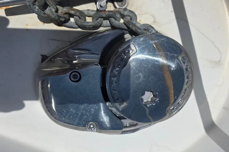 Slide: The Image of Close-up of a Lewmar windlass on a 2001 Doral 250se boat. - 29