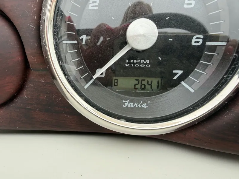 Slide: The Image of Tachometer of a 2017 South Bay 500 Series showing 2641 RPM. - 15