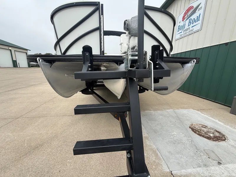 Slide: The Image of 2017 South Bay 500 Series pontoon boat on trailer. - 6