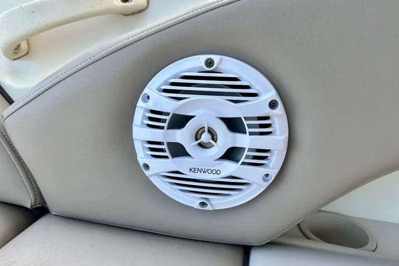 Slide: The Image of Kenwood speaker installed on 2004 Sea Ray 270 Sundeck boat interior. - 23