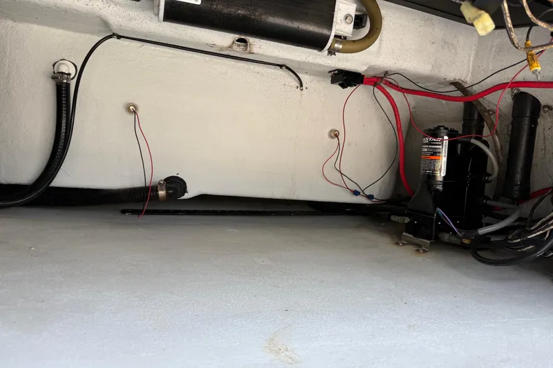 Slide: The Image of 2020 Dargel Kat 250 HDX boat interior wiring and components. - 13