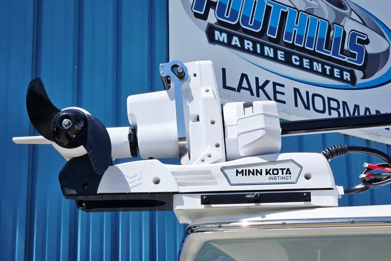 Slide: The Image of Minn Kota Instinct motor on 2026 Tidewater 2210 Carolina Bay at Foothills Marine Center. - 8