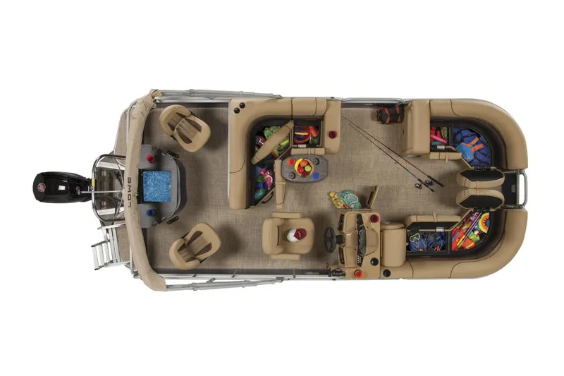 Slide: The Image of Manufacturer Provided Image: 2022 Lowe SF 212 pontoon boat interior layout with seating and storage. - 32