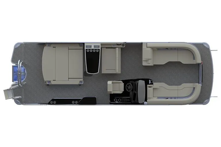 Slide: The Image of Manufacturer Provided Image: Top view of 2026 Godfrey Sanpan 2700 MTF pontoon boat layout. - 9