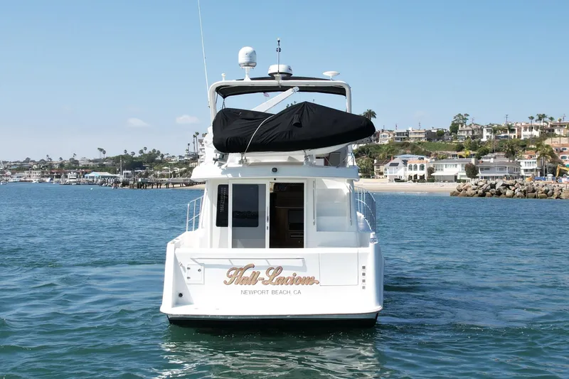 Slide: The Image of Rear view of 2007 Navigator 44 Classic yacht in Newport Beach waters. - 3