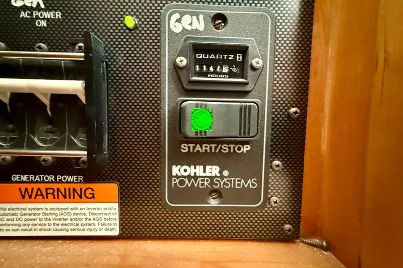 Slide: The Image of Control panel of a 2007 Navigator 44 Classic with Kohler power system. - 46