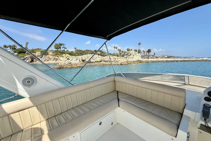 Slide: The Image of Luxurious 2007 Navigator 44 Classic yacht interior with scenic coastal view. - 51