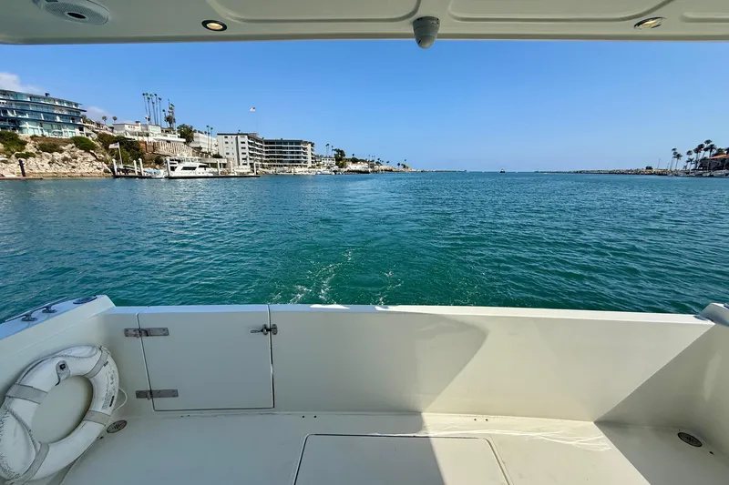 Slide: The Image of View from 2007 Navigator 44 Classic yacht, overlooking serene coastal waters and buildings. - 55