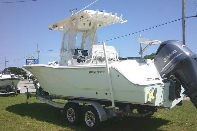 Slide: The Image of 2019 Sea Fox 248 Commander boat on trailer with Yamaha outboard motor. - 12