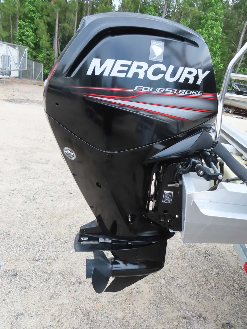 Slide: The Image of 2016 Mercury FourStroke outboard motor on a pontoon boat. - 5