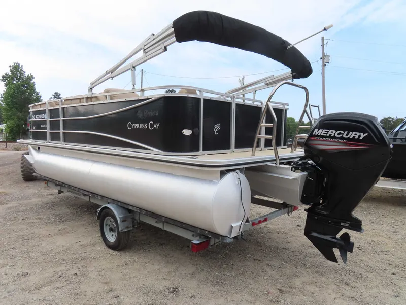 Slide: The Image of 2016 Cypress Cay SeaBreeze 210 pontoon boat with Mercury outboard motor. - 7
