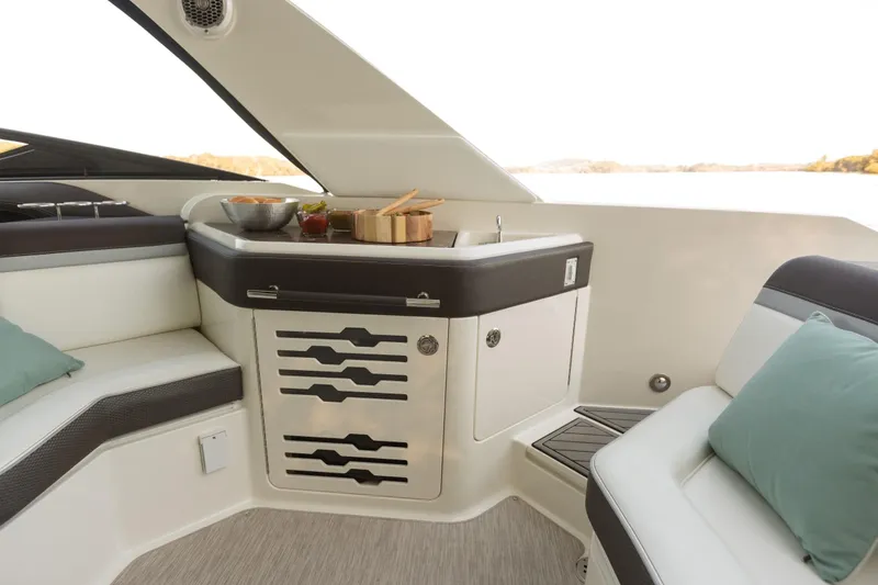 Slide: The Image of Interior of 2016 Sea Ray SLX 310 yacht. - 36