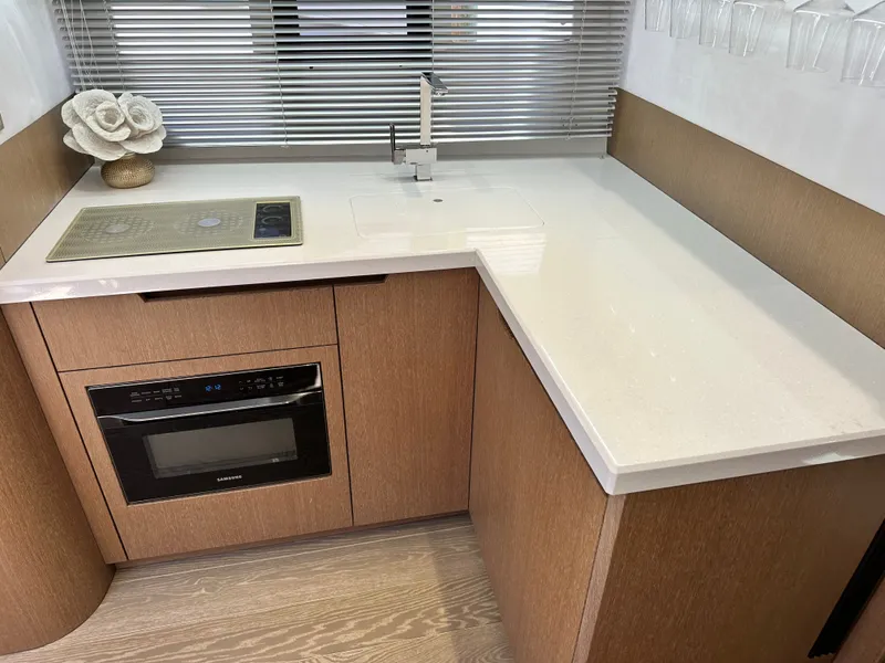 Slide: The Image of Modern kitchen on Galeon 485 HTS yacht, 2019 model. - 34