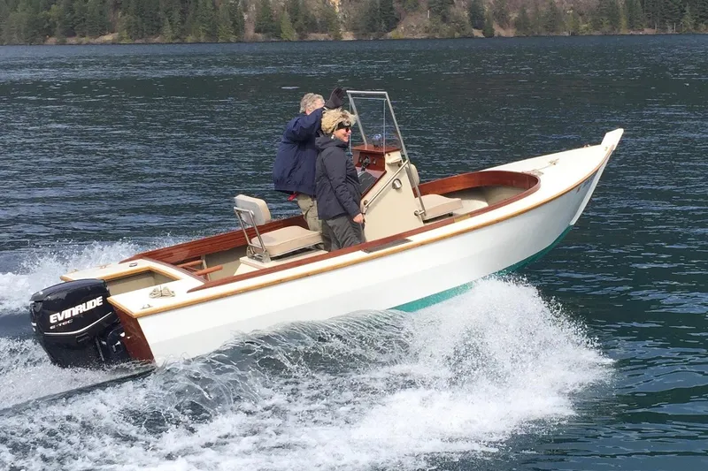 The Image of Custom Stambaugh Redwing 18' boat cruising on a lake, 2015 model. - 0