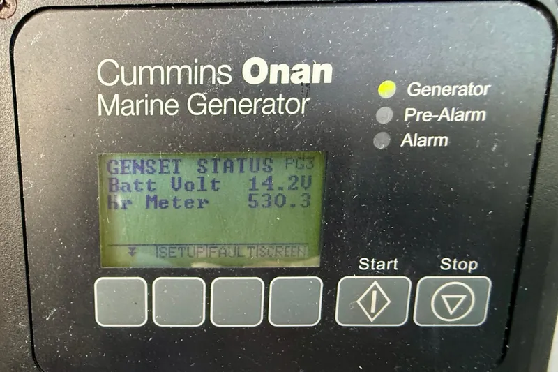 Slide: The Image of Cummins Onan marine generator display on 2012 Tiara Yachts 4500 Sovran. - 85