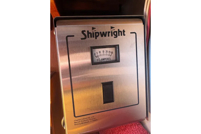 Slide: The Image of Shipwright DC ammeter panel in 1989 Gulf Pilot House boat interior. - 74