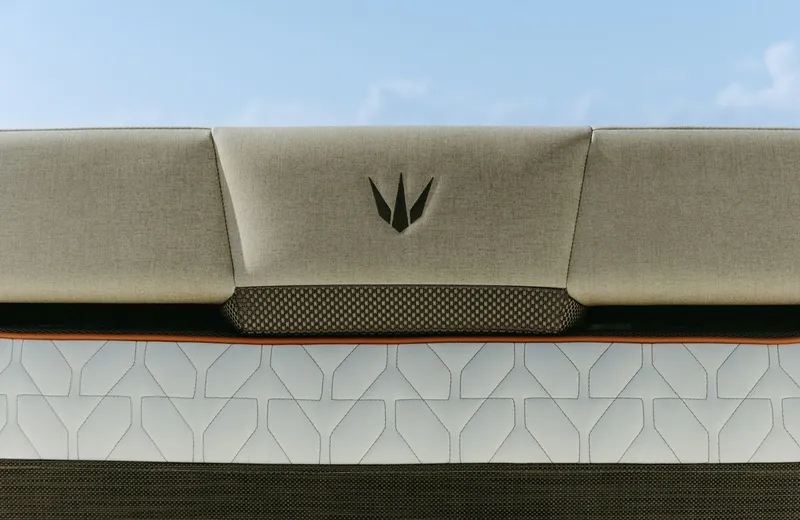 Slide: The Image of Close-up of a modern boat seat with stylish design and high-quality upholstery. - 21