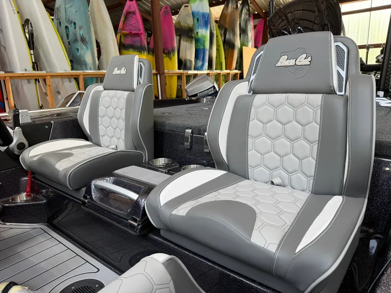 Slide: The Image of Interior of 2026 Bass Cat Cougar FTD SP with gray seats. - 10