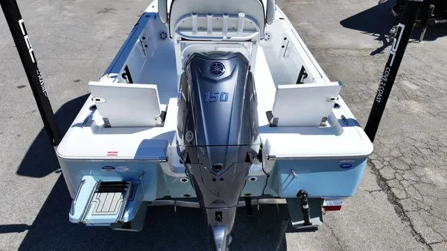 Slide: The Image of Rear view of Tidewater Bay Max 2110 boat, model year 2026. - 6