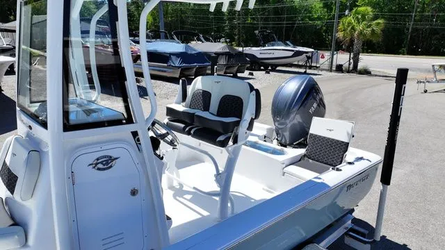 Slide: The Image of 2026 Tidewater Bay Max 2110 boat in a parking lot. - 8