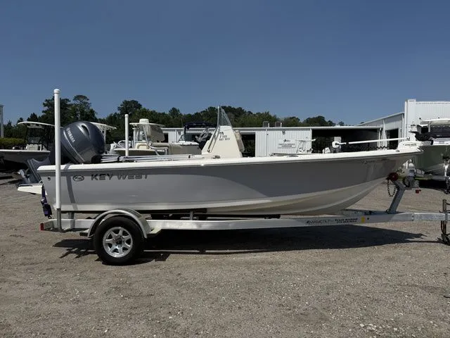 The Image of 2023 Key West 188 Bay Reef boat on trailer outdoors. - 1