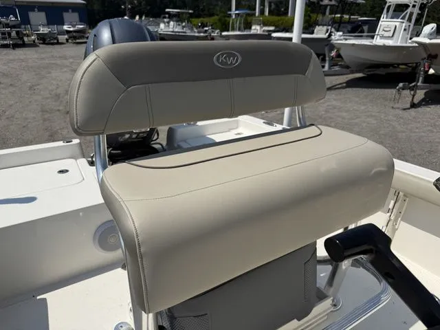 Slide: The Image of 2023 Key West 188 Bay Reef boat seat in beige leather. - 10