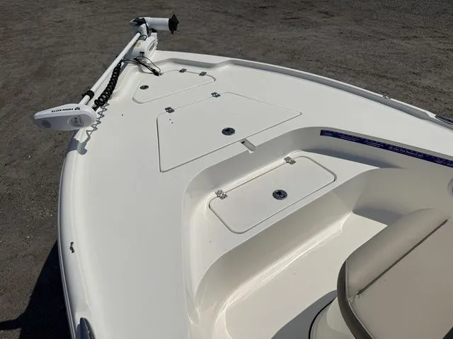 Slide: The Image of 2023 Key West 188 Bay Reef boat deck with storage and controls. - 7