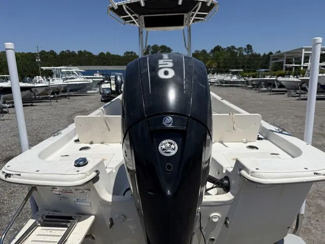 Slide: The Image of 2015 Carolina Skiff DLV 218 with 150 HP outboard motor. - 13