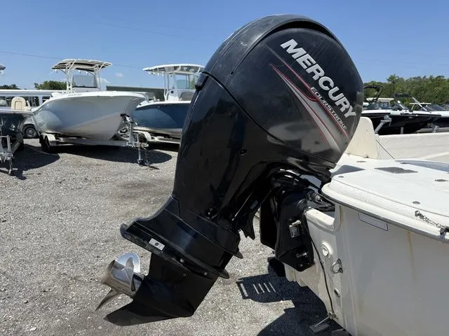 Slide: The Image of Outboard motor of a 2015 Carolina Skiff DLV 218 boat. - 14