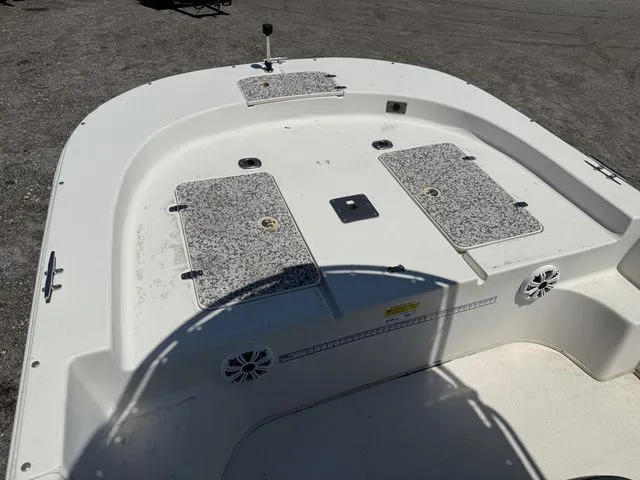 Slide: The Image of 2015 Carolina Skiff DLV 218 boat, front deck view. - 9