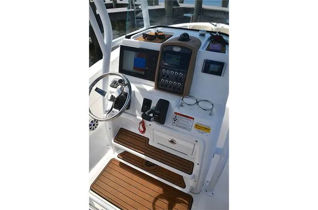 Slide: The Image of Helm console of a 2017 Sea Fox 246 Commander boat. - 9