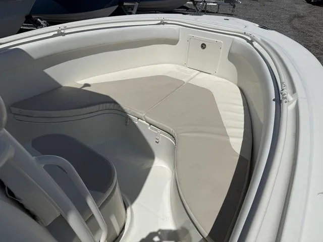 Slide: The Image of Interior view of a 2012 Hydra-Sports 2300 CC boat with seating area. - 12