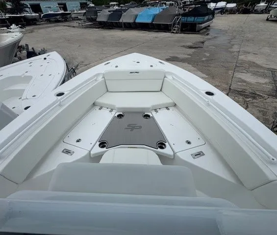 Slide: The Image of Interior view of the 2026 Sea Pro 225 FLXR Sandbar boat. - 8