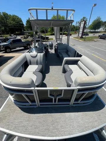 Slide: The Image of 2023 Godfrey Monaco 235 SD pontoon boat with spacious deck and seating. - 11