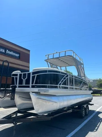 Slide: The Image of 2023 Godfrey Monaco 235 SD pontoon boat on trailer. - 3
