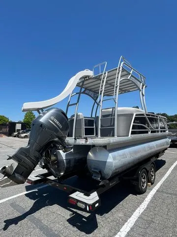 Slide: The Image of 2023 Godfrey Monaco 235 SD pontoon boat with slide and Yamaha engine. - 6