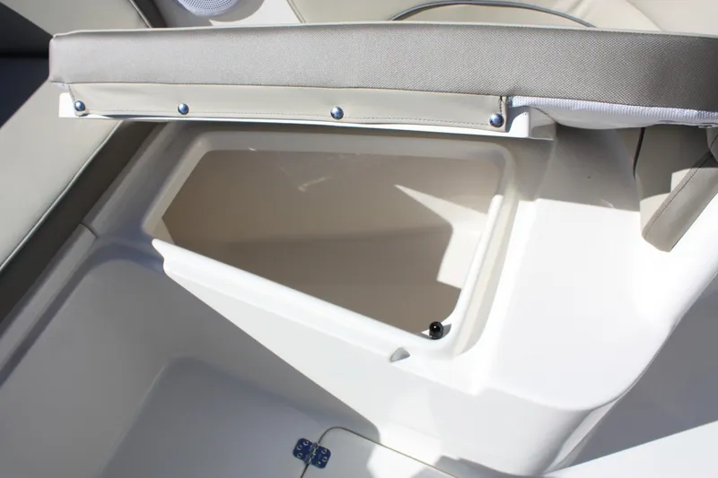 The Image of Interior of Key West 263 FS boat, 2023 model, featuring storage compartment. - 19