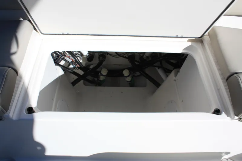 Slide: The Image of Interior of 2023 Key West 263 FS boat, showing storage compartment. - 40