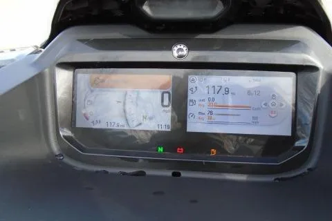 Slide: The Image of 2024 Sea-Doo RXP-X 325 dashboard displaying speed and performance metrics. - 8