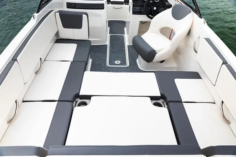 Slide: The Image of Interior of 2019 Bayliner VR4 Bowrider OB with comfortable seating. - 25