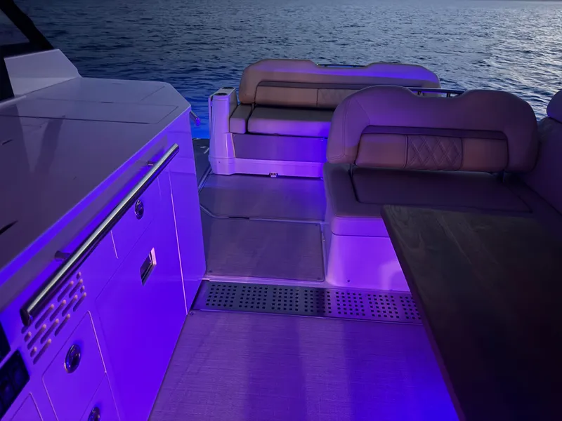 Slide: The Image of Interior of 2022 Regal 36 Grand Coupe with night lighting. - 9