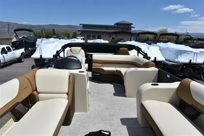 Slide: The Image of 2026 Lowe SF 232 Sport Fish boat with spacious seating and modern design. - 15