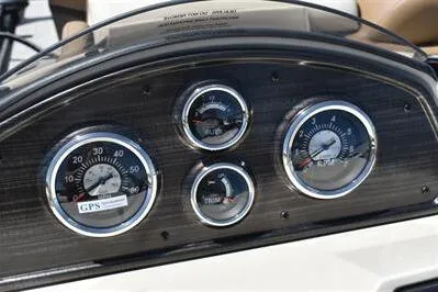 Slide: The Image of Dashboard of 2026 Lowe SF 232 Sport Fish boat with gauges and GPS. - 33