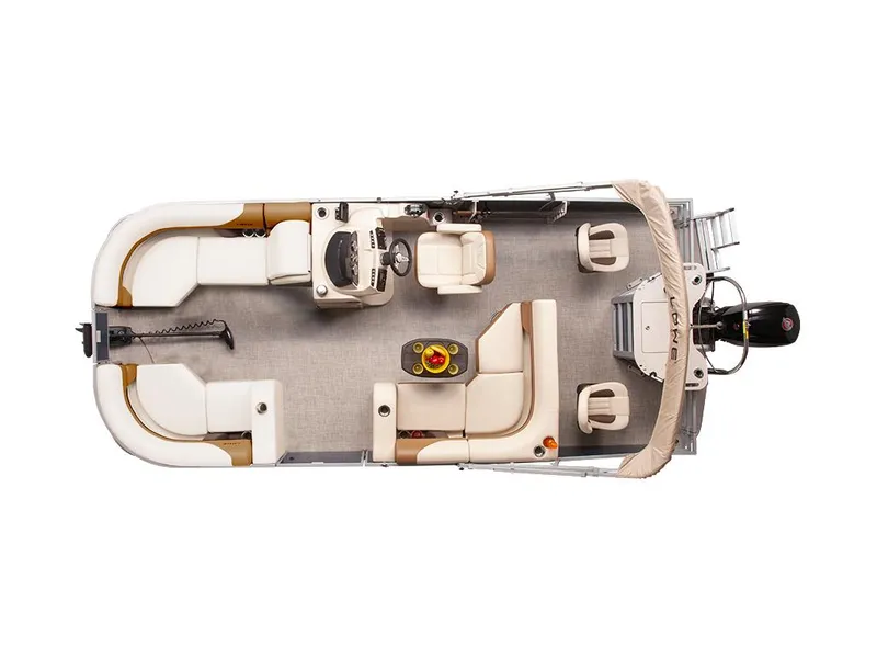 Slide: The Image of Manufacturer Provided Image: 2025 Lowe SF 232 pontoon boat, top view, spacious seating, modern design. - 40