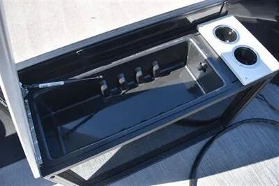 Slide: The Image of Livewell and cup holders on 2026 Lowe SF 214 Sport Fish boat. - 19