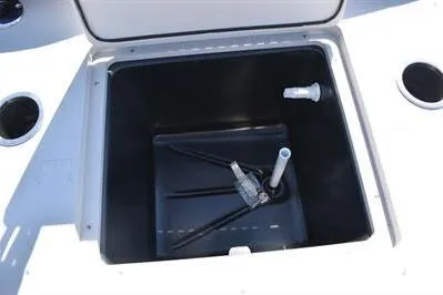 Slide: The Image of 2026 Lowe SF 214 Sport Fish boat livewell with plumbing and cup holders. - 32