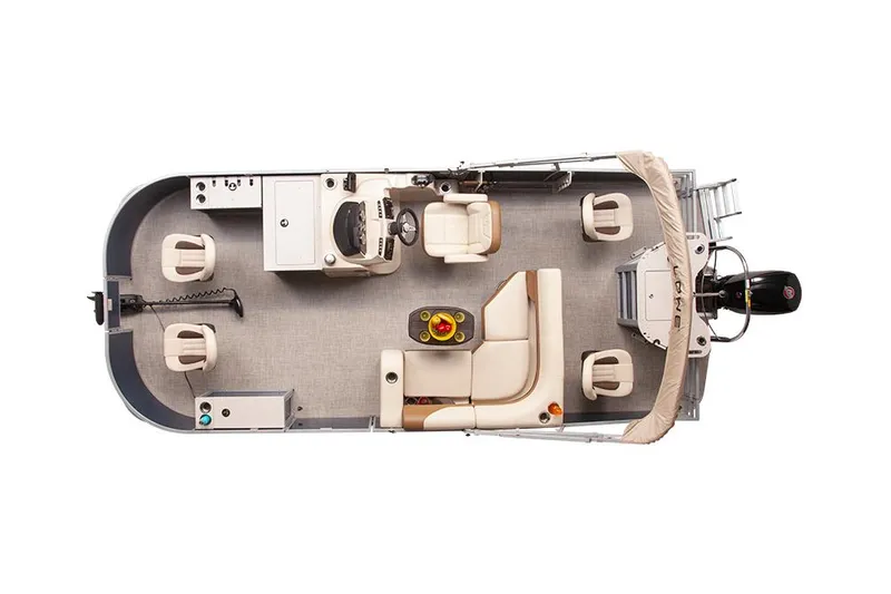 Slide: The Image of Manufacturer Provided Image: 2025 Lowe SF 214 pontoon boat interior layout, featuring seating and helm. - 48