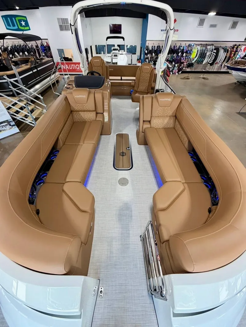 Slide: The Image of Interior of the 2026 Harris Grand Mariner 250 pontoon boat. - 5