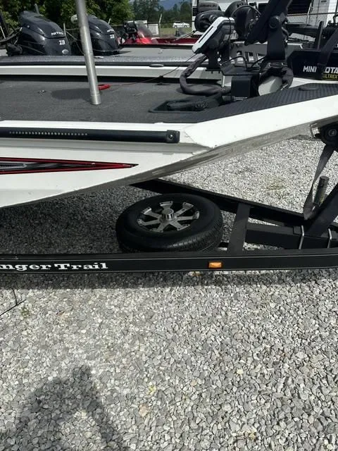 Slide: The Image of 2018 Ranger Tournament RT198P boat on trailer, close-up view. - 4
